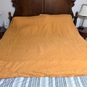 Crate & Barrel 100% Hemp Queen Duvet Cover Brulle Brown Oeko-Tex 92 X 96